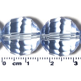 21pc 15mm Round Spacer Crystal Bead Lt Blue JF2127