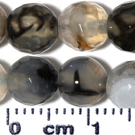 60pc 6mm Stone Cut Ball Bead Spacer Semi-Transparent Gray JF2171