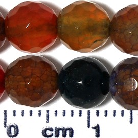 60pc 6mm Stone Cut Ball Bead Spacer Mix Dark Brown Orange JF2172