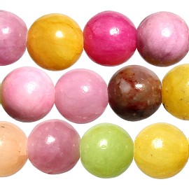 65pc Bead Ball Spacer 6mm Pink Mix Colors JF2231