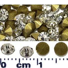 200pcs 4mm Wide Loose Rhinestones Clear Silver Gold JF2243