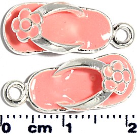 2pc Flower Sandal Jewelry Spacer Part Pink JF2252