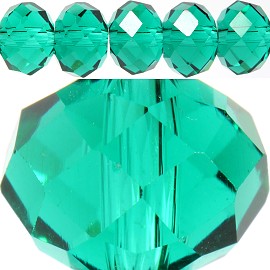 70pc 10mm Spacer Crystal Bead Teal JF231