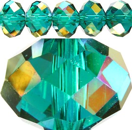 70pc 12mm Spacer Crystal Bead Teal Aura JF239