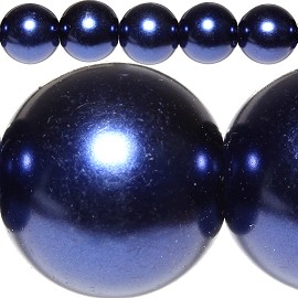 160pc 10mm Faux Pearl Spacer Dark Blue JF294