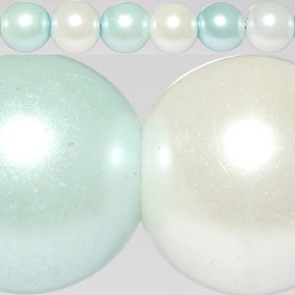 160pc 10mm Faux Pearl Spacer Baby Blue White JF295