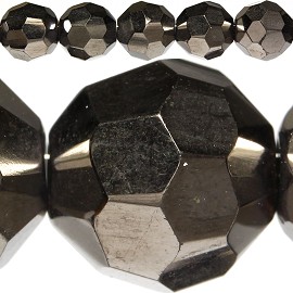 42pc 8mm Round Spacer Crystal Beads Dark Gray JF308