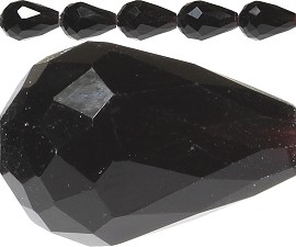 60pc 12x8mm Spacer Crystal Tear Black JF332