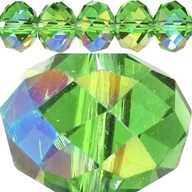 100pc 4mm Spacer Crystal Bead Apple Green Aura JF376
