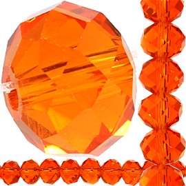 70pc 8x6mm Oval Spacer Crystal Bead Orange JF411