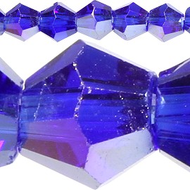 120pc 4mm Bicone Crystal Beads Blue Aura JF511
