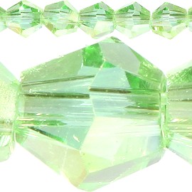 120pc 4mm Bicone Crystal Beads Light Green Aura JF518