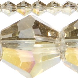 120pc 4mm Bicone Crystal Beads Dark Tan Aura JF531