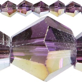 120pc 4mm Bicone Crystal Beads Purple Aura JF533