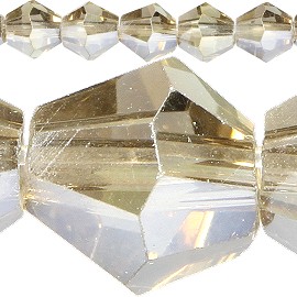 120pc 4mm Bicone Crystal Beads Tan Aura JF539