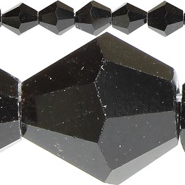 48pc 6mm Bicone Crystal Beads Black JF542