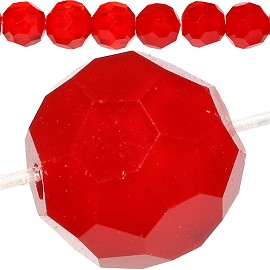 70pcs 8mm Crystal Round Spacer Red JF721