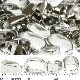 50pcs Oval Bails 9x6mm Parts for Pendant Silver Tone JF794