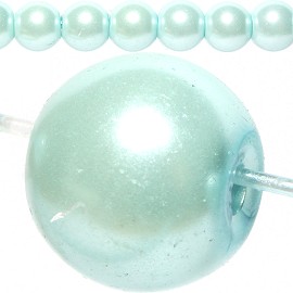 40pc Pearl Bead Ball Spacer 10mm Baby Sky Blue JF806