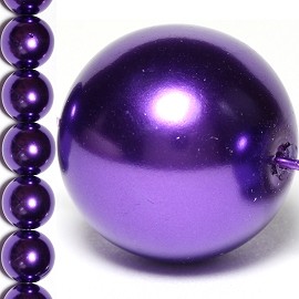 18pc 18mm Faux Pearl Spacer Purple JF821