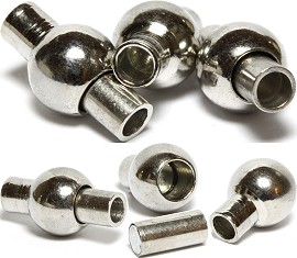 5pair Magnetic Ends 14x8mm Silver JF871