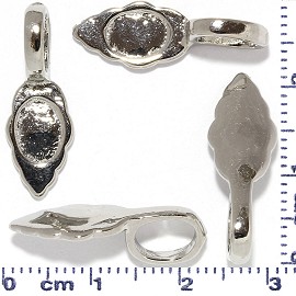 10pc 22mm Leaf Glue On Bails Pendant Jewelry Silver Tone JF955