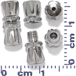 20 Pairs Screw On End Clasp Connector Part Metallic Tone JF958