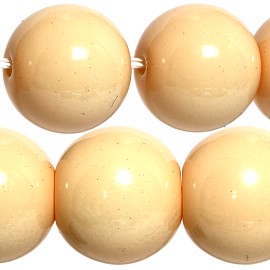 40pcs Smooth Marble Glossy Spacers Beige Tan JF979