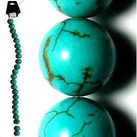 30pc 12mm Earth Stone Bead Spacer Turquoise JM-78
