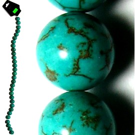 40pc 10mm Earth Stone Bead Spacer Turquoise JM-79