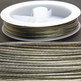 Clear Plastic Coated Metal String 0.5mm Thick Silver JP071
