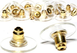40pcs Earring Backs Clear Gold Thick 12x7mm JP094L