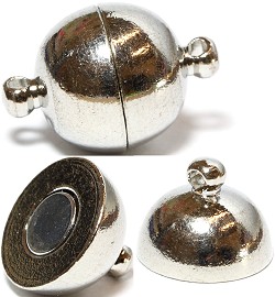 5pcs Magnetic Ends Spheres 17x12mm Dark Silver JP097s