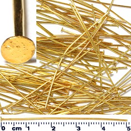 100pc 50mm Long, 1mm Thick Bendable Jewelry Part Gold JF128G