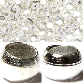 200pc 2mm Crimp Beads 2mm Opening Silver JP175