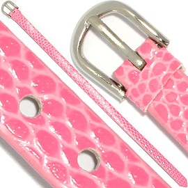 4pc 8"x7/16" Letter Band Bracelet Leather Pink JP260