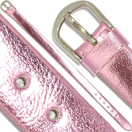 4pc 8"x7/16" Letter Band Bracelet Leather Shiny Pink JP273
