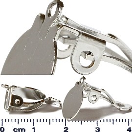 8pc 10mm ClipOn Earring Part Flat Back Silver JP409