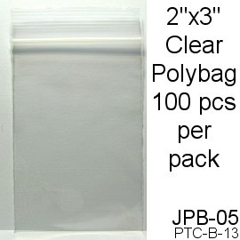 Clear 2"x3" Zip Polybags 100pcs JPB-05
