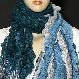 1pc 65x11" Scarf Line Thick Teal Turquoise KZ183