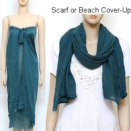 1pc 68x37" Scarf Sarong Beach Cover Dress Peacock Teal KZ253