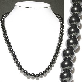 Magnetic Necklace 8mm Beads Black MNH20