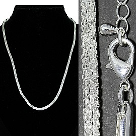 12pc 17.5"-19.5" Chain Necklace 5mm Wide Silver Tone NK530