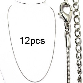 12pcs 19" Silver Chains 1.5 mm NK573
