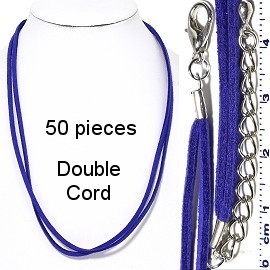 50pcs 18" Inches Double Strand Felt Cord Lobster End Blue NK584