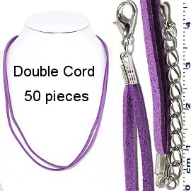 50pcs 18" Inches Double Strand Felt Cord Lobster Purple NK588