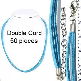 50pcs 18" Inches Double Strand Felt Cord Lobster Turquoise NK589