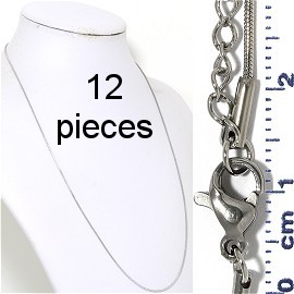 12pcs 20"-22" Stainless Steel Snake Chain Necklace 1mm NK643