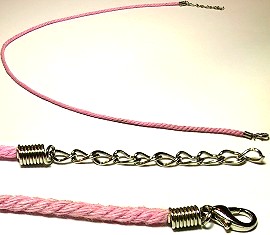 50pcs-pk 18" Cord Twisted Pink NK019