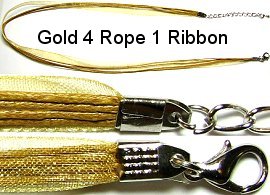 18" Gold 4 Rope 1 Ribbon Narrow Head Ns105